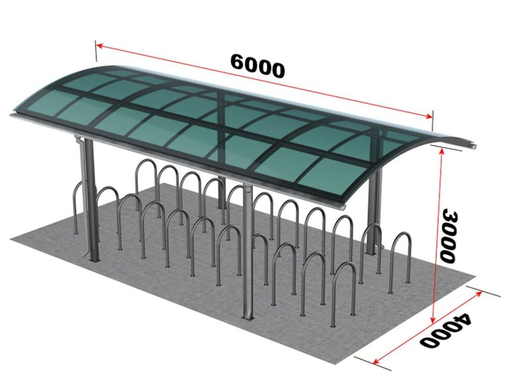 Велопарковка с навесом на 20 мест  Pioner A10102