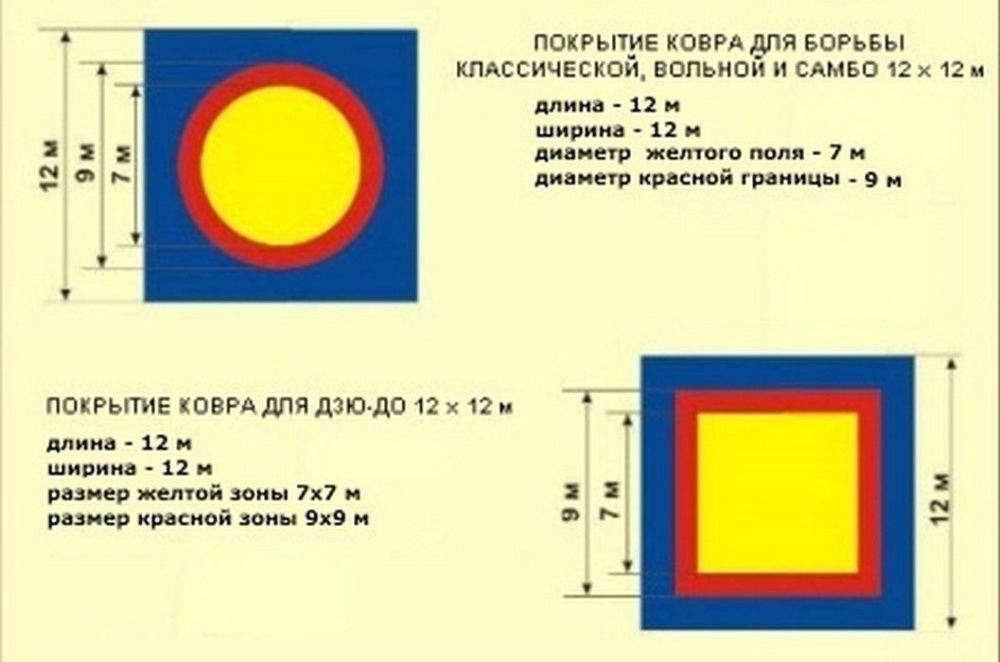 Ковёр борцовский 12х12 м основа Э+НПЭ (экв. ПВВ 140 кг/м3) толщина 5 см  Pioner A11568