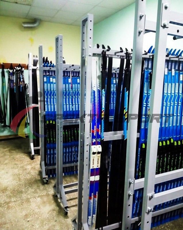 Стеллаж для лыж мобильный + вешалка для палок на 36 пар Pioner A14393