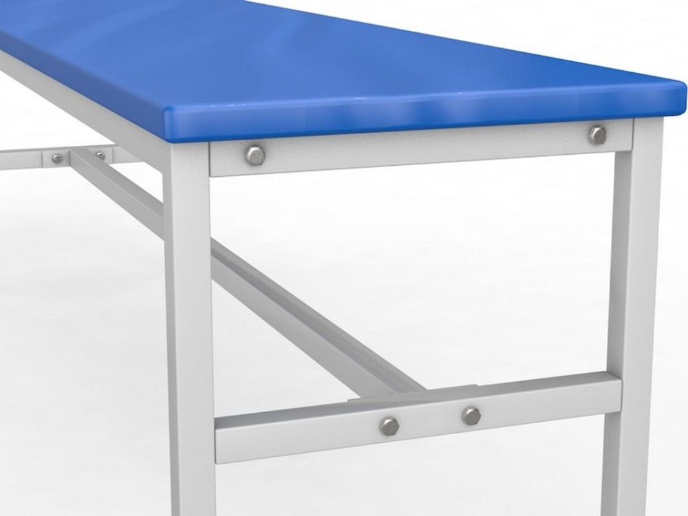 Скамейка для раздевалки без спинки, мягкая, 250см Pioner A16355