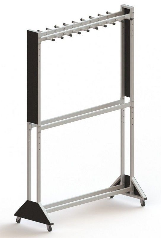 Стеллаж для лыж мобильный + вешалка для палок на 20 пар Pioner A14395