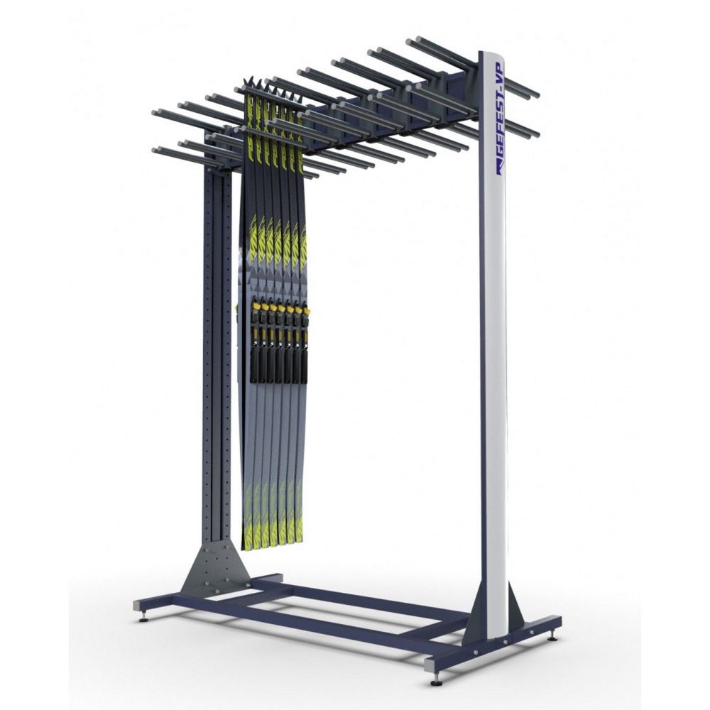 Стеллаж Премиум-У для беговых лыж, двухсторонний 219х155х90см  BLPY-126