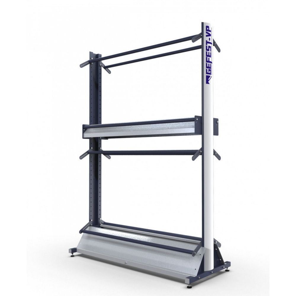 Стеллаж Премиум для детских горных лыж, двухсторонний 219х215х67см  GLDP-64