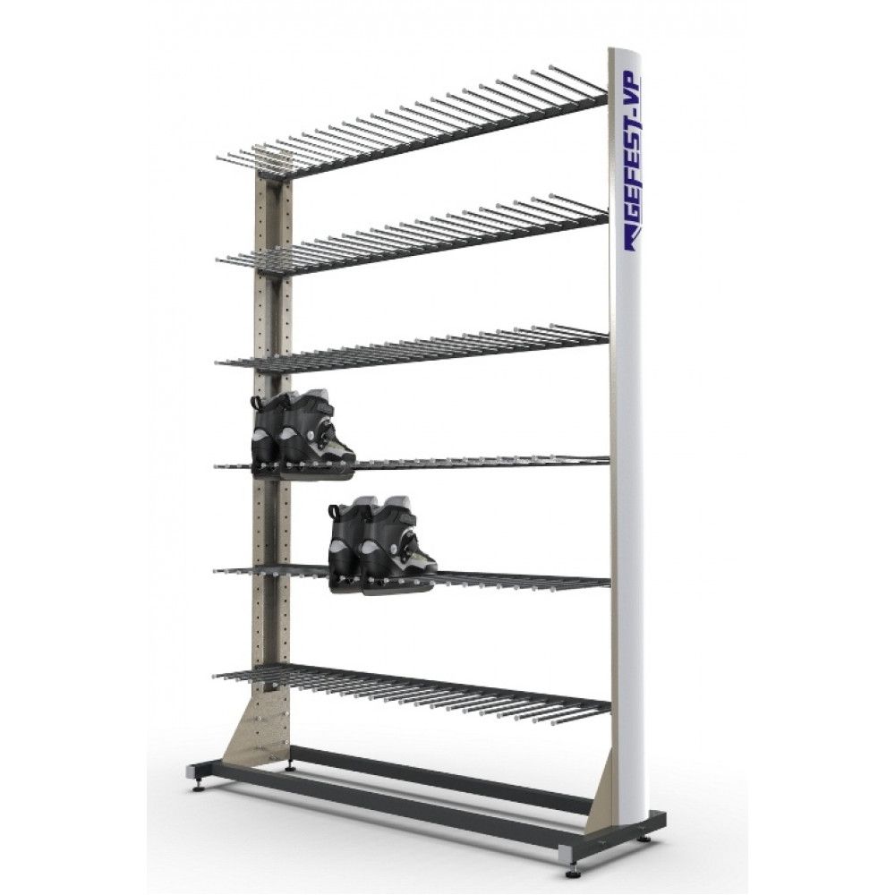 Стеллаж «Премиум» для коньков и роликов, односторонний, 25 пар, 5 полок, KP5-25