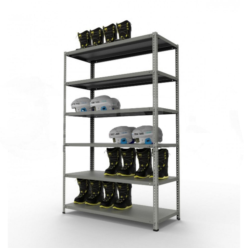 Металлический стеллаж MS Standart до 500 кг, 220х100х60см MS 220/100/60 (6 полок)