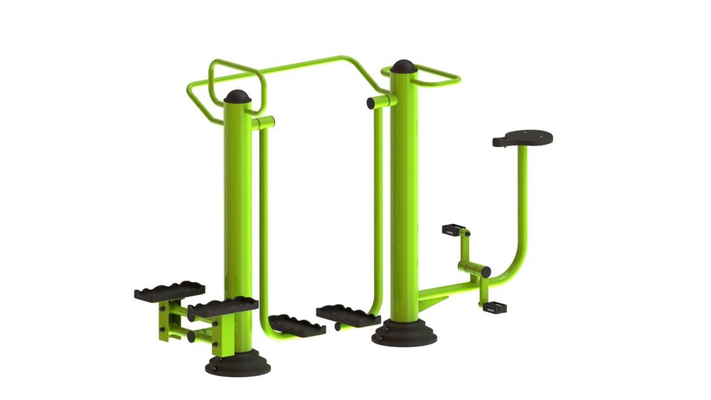 Уличный тренажер взрослый Велосипед + Степ +Шагоход для троих Pioner A16959